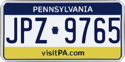 PA license plate JPZ9765