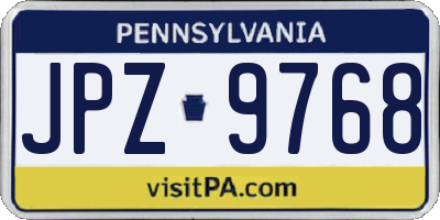 PA license plate JPZ9768