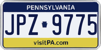 PA license plate JPZ9775