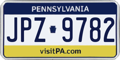 PA license plate JPZ9782