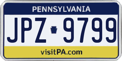 PA license plate JPZ9799