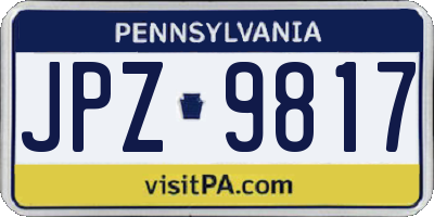 PA license plate JPZ9817