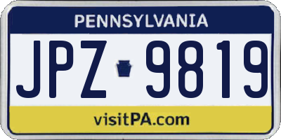 PA license plate JPZ9819