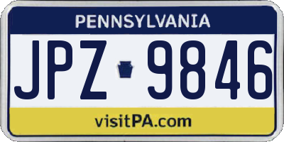 PA license plate JPZ9846