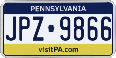 PA license plate JPZ9866