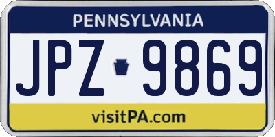 PA license plate JPZ9869