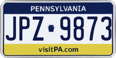 PA license plate JPZ9873