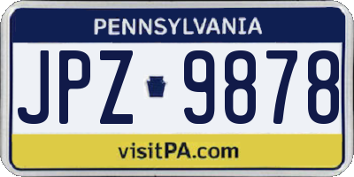 PA license plate JPZ9878