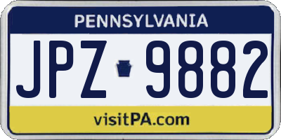 PA license plate JPZ9882
