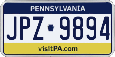 PA license plate JPZ9894