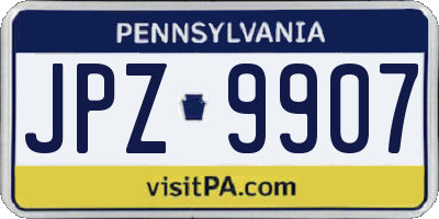 PA license plate JPZ9907