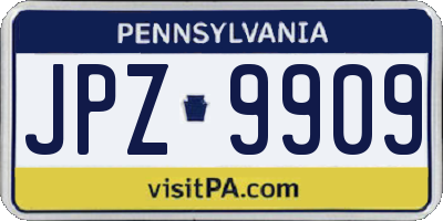 PA license plate JPZ9909