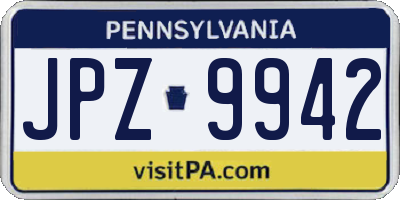 PA license plate JPZ9942