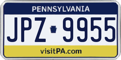 PA license plate JPZ9955