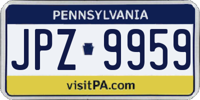 PA license plate JPZ9959