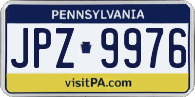 PA license plate JPZ9976