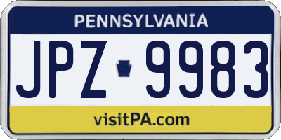 PA license plate JPZ9983
