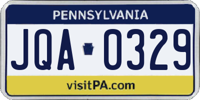 PA license plate JQA0329