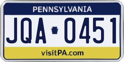 PA license plate JQA0451