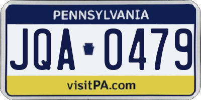 PA license plate JQA0479
