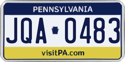 PA license plate JQA0483