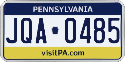PA license plate JQA0485
