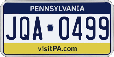 PA license plate JQA0499