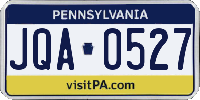 PA license plate JQA0527