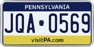 PA license plate JQA0569