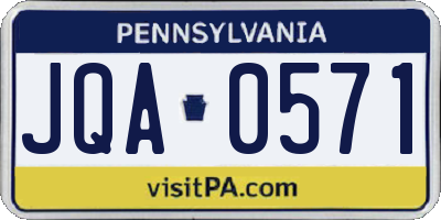 PA license plate JQA0571
