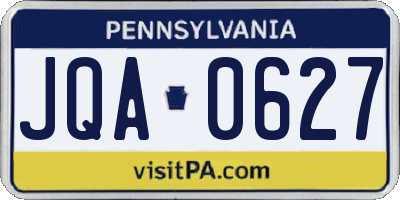 PA license plate JQA0627