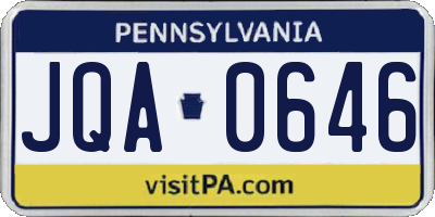 PA license plate JQA0646