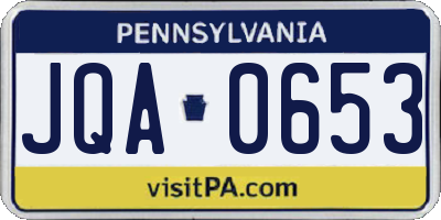 PA license plate JQA0653