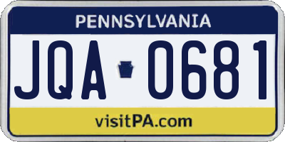PA license plate JQA0681