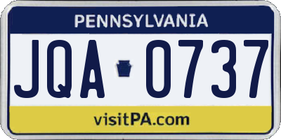 PA license plate JQA0737