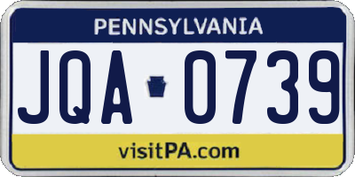 PA license plate JQA0739