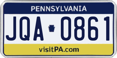 PA license plate JQA0861