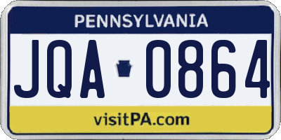 PA license plate JQA0864