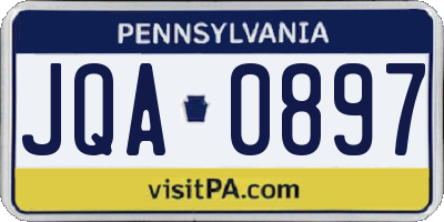 PA license plate JQA0897
