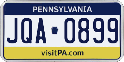 PA license plate JQA0899