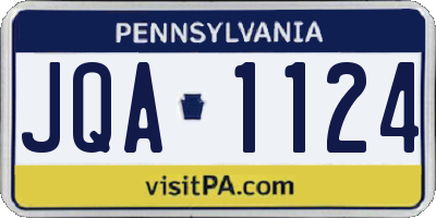 PA license plate JQA1124