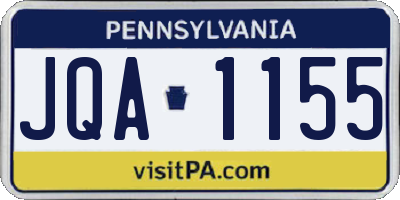 PA license plate JQA1155