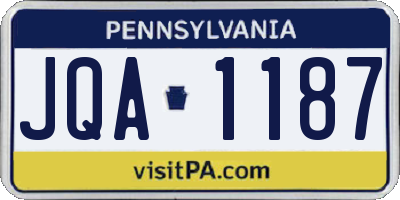 PA license plate JQA1187