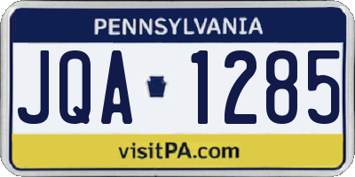 PA license plate JQA1285