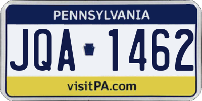 PA license plate JQA1462