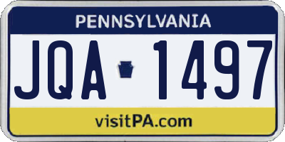 PA license plate JQA1497