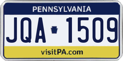 PA license plate JQA1509
