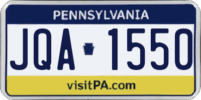 PA license plate JQA1550