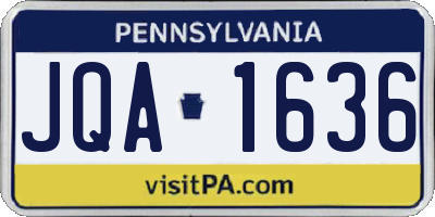 PA license plate JQA1636