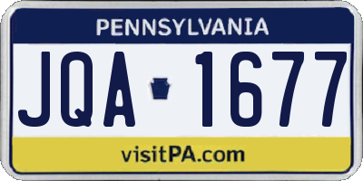PA license plate JQA1677